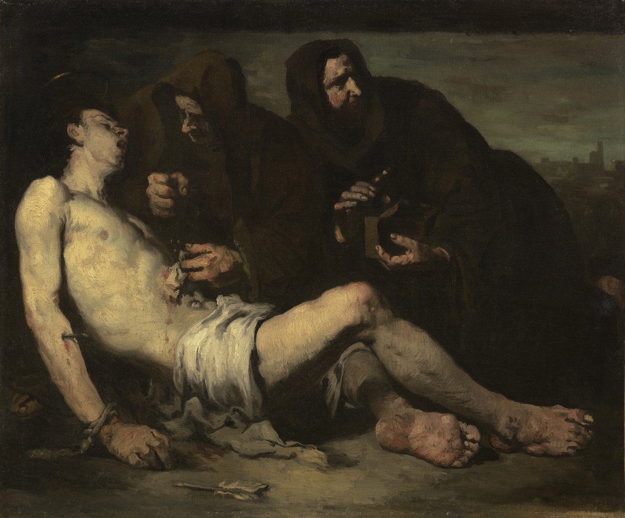 Sankt Sebastian, martyr, ca. 1865 av Auguste Theodule Ribot