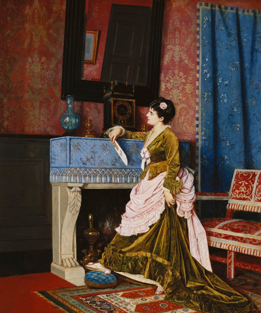 A Moments Reflection, 1875 av Auguste Toulmouche