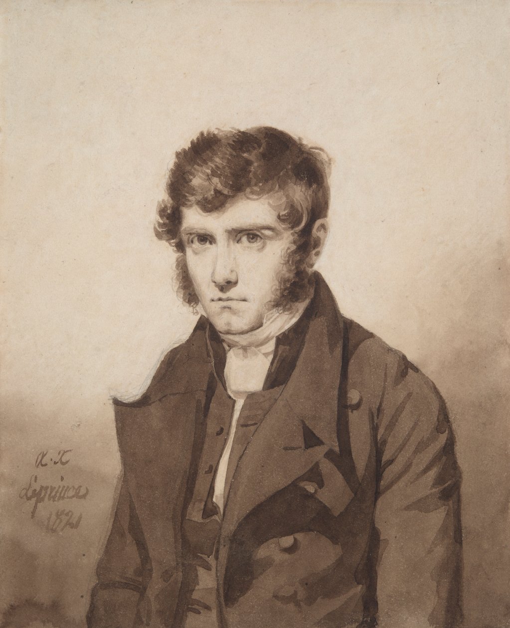 Uten tittel (Portrett av kunstneren av Auguste Xavier Leprince