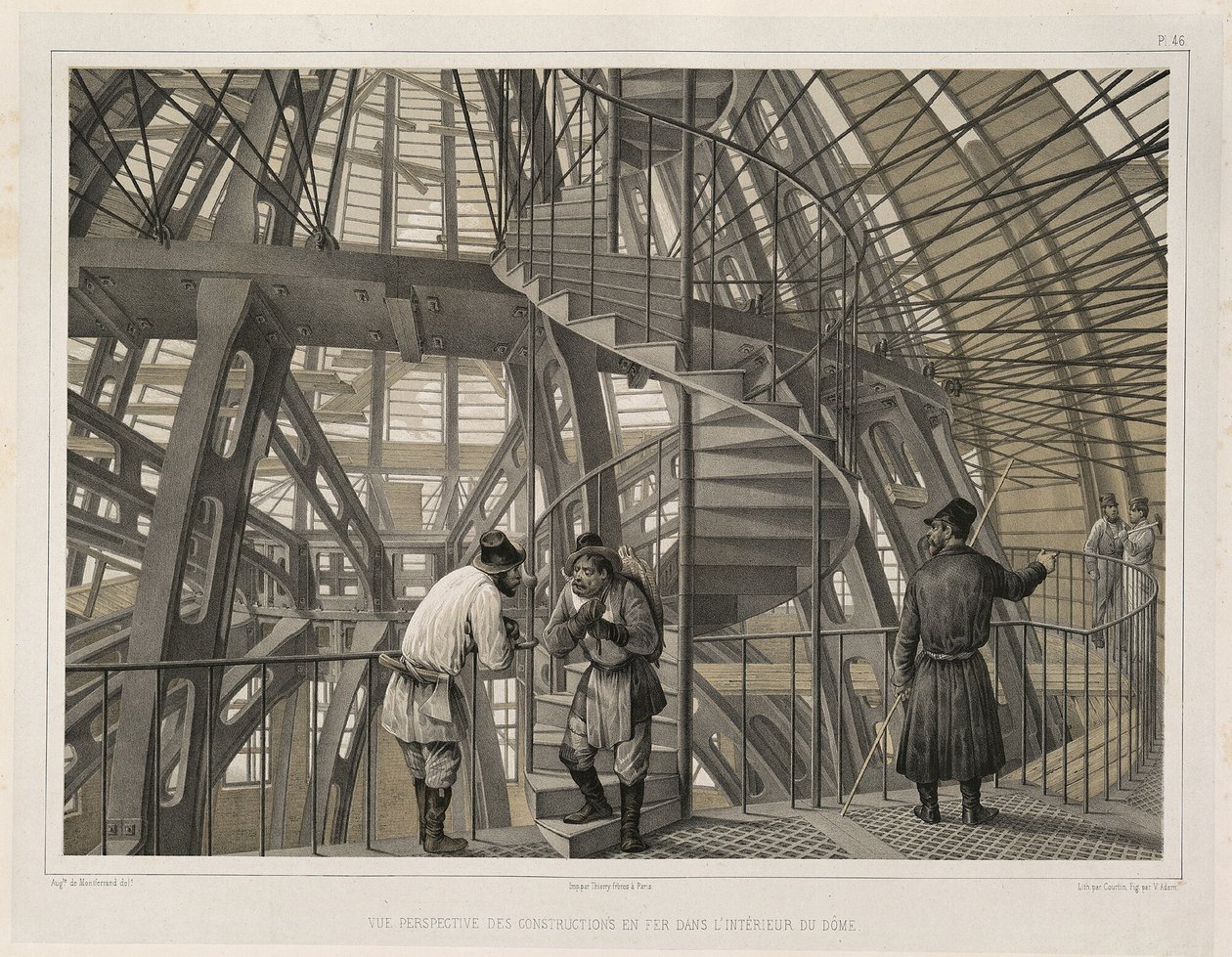 Metallkonstruksjon inne i katedralen Fra: The Construction of the Saint Isaacs Cathedral, 1845 av Auguste de Montferrand