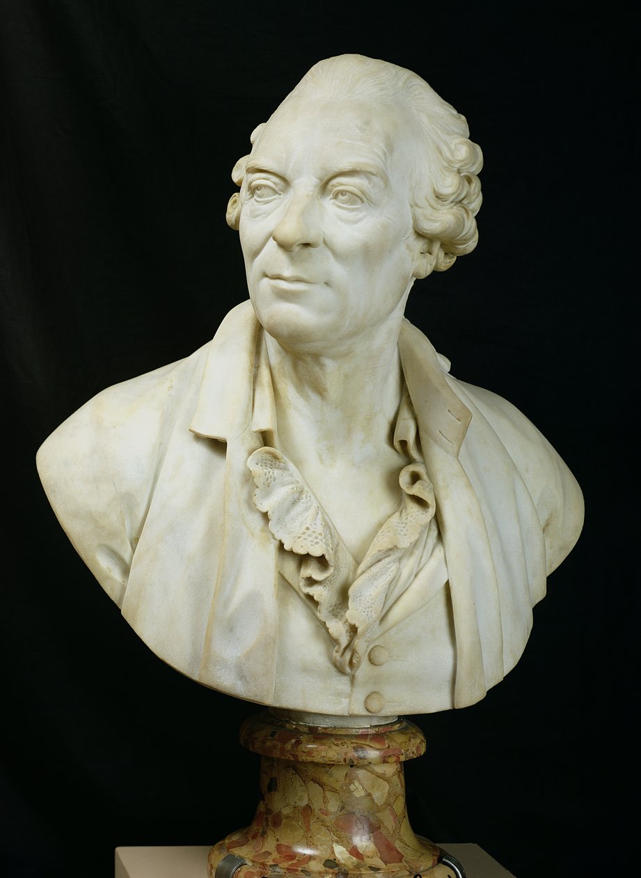 Byste av George Louis Leclerc (1707-88) greve av Buffon, 1773 (marmor) av Augustin Pajou