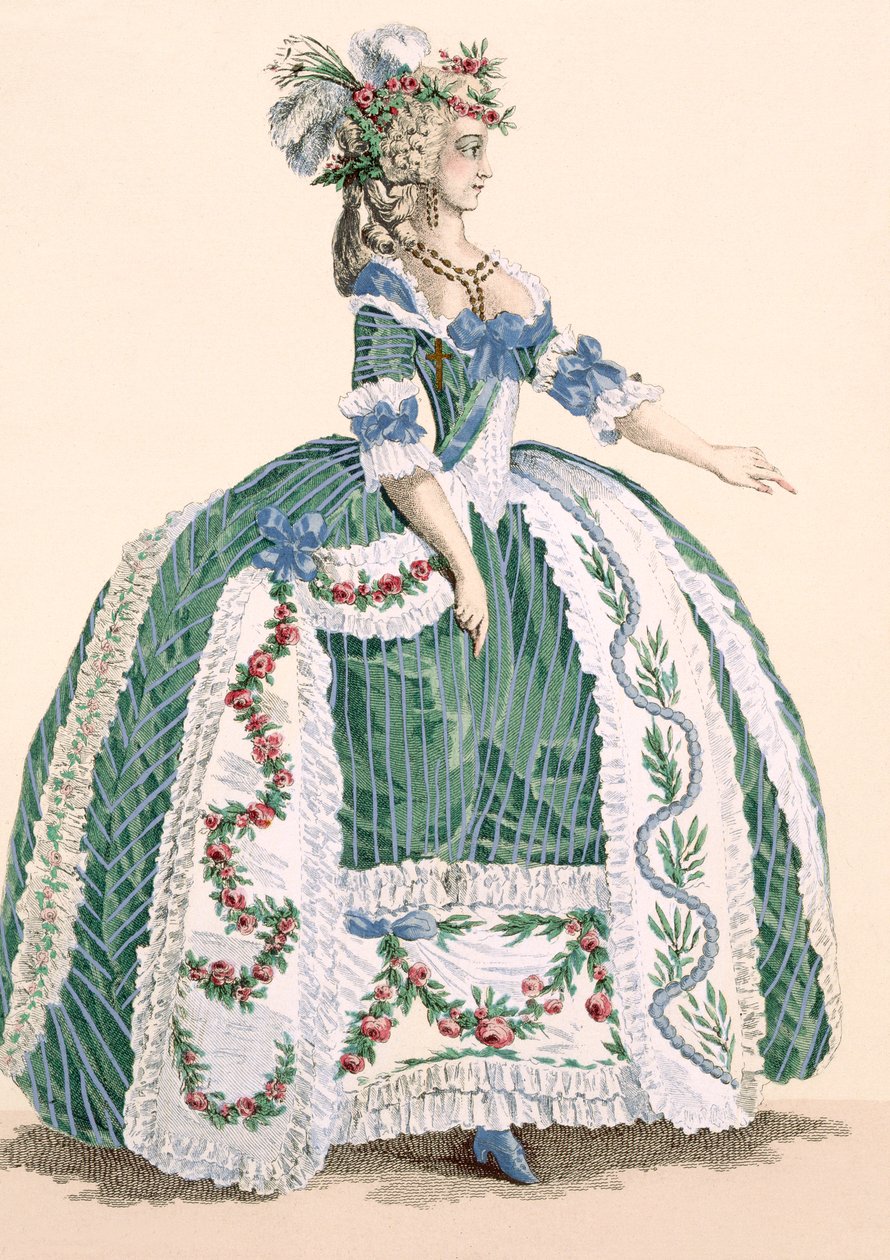 En forseggjort kongelig hoffkjole, gravert av Dupin, plate nr.272 fra 