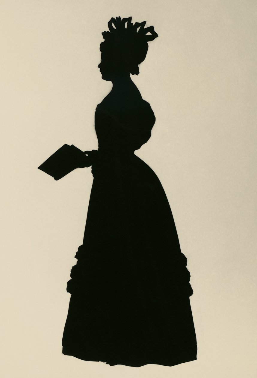 Silhuett av Susan Edmonstone Ferrier, kalt Susan Ferrier (1782-1854), skotsk forfatter, ca 1830, av Augustin Edouart (1789-1861) av Augustin Amant Constant Fidele Edouart