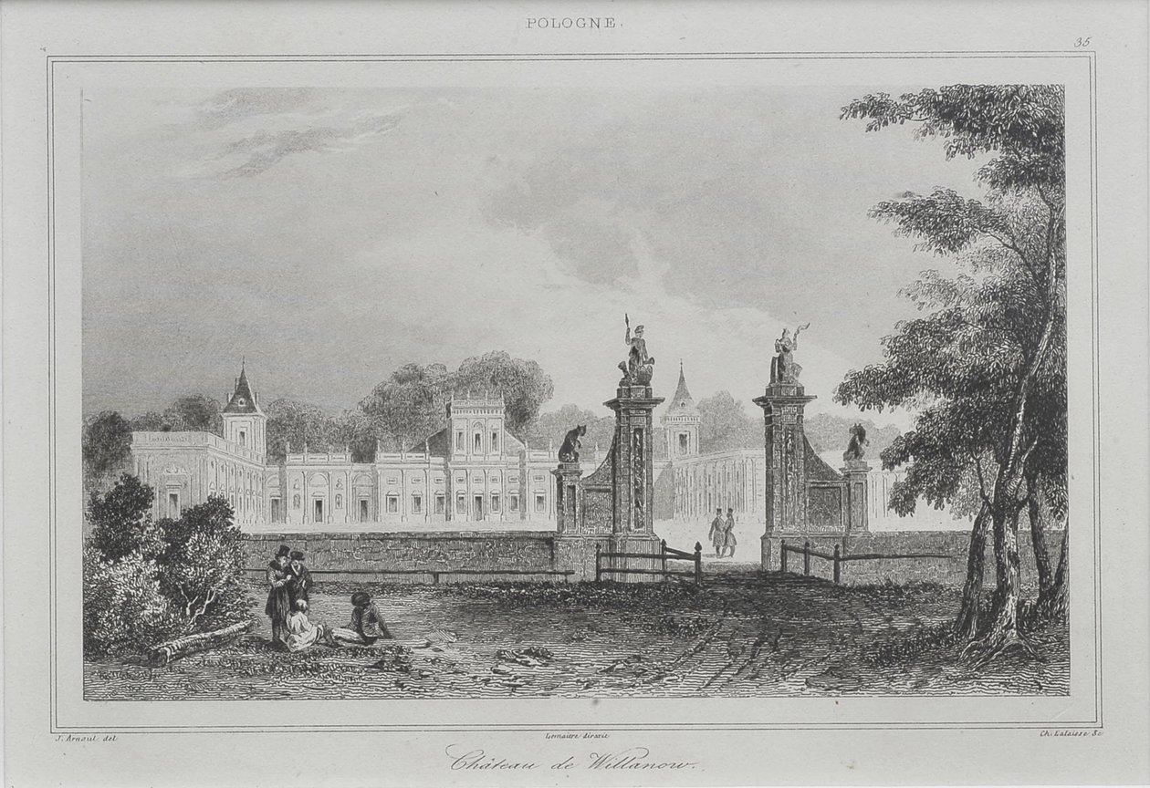 Utsikt over Wilanów-palasset, 1840 av Augustin François Lemaiand#770tre