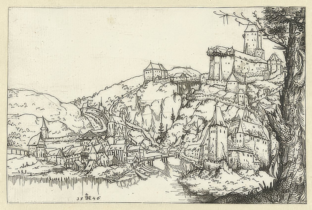Utsikt over Passau. 1546 av Augustin Hirschvogel