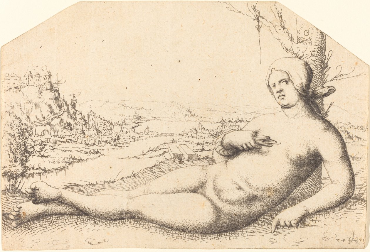 Kleopatras død, 1547. av Augustin Hirschvogel