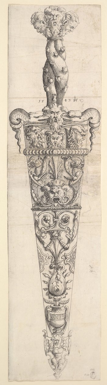 Design for en dolk og skjede, 1543. av Augustin Hirschvogel