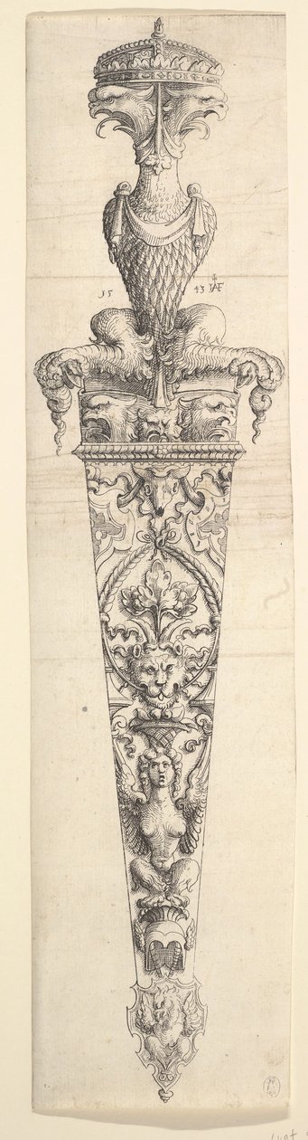 Design for en dolk og skjede, 1543. av Augustin Hirschvogel