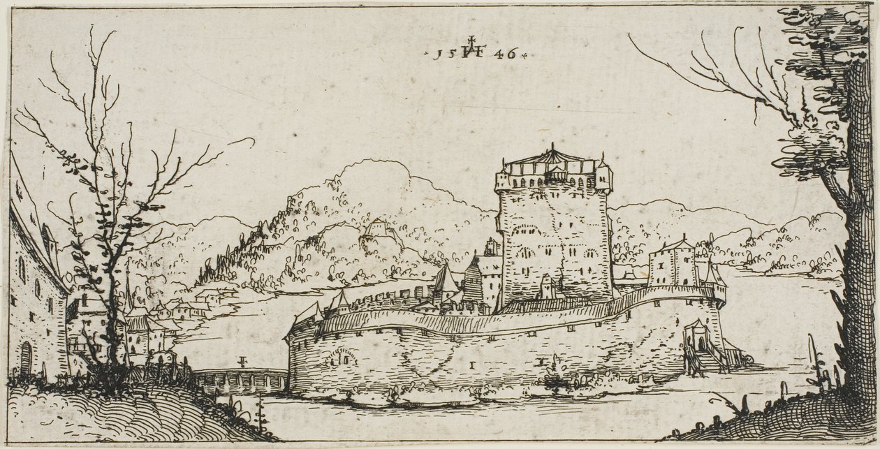 Festning i en innsjø av Augustin Hirschvogel