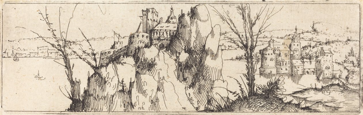 Landskap med en innsjø [topplate] av Augustin Hirschvogel