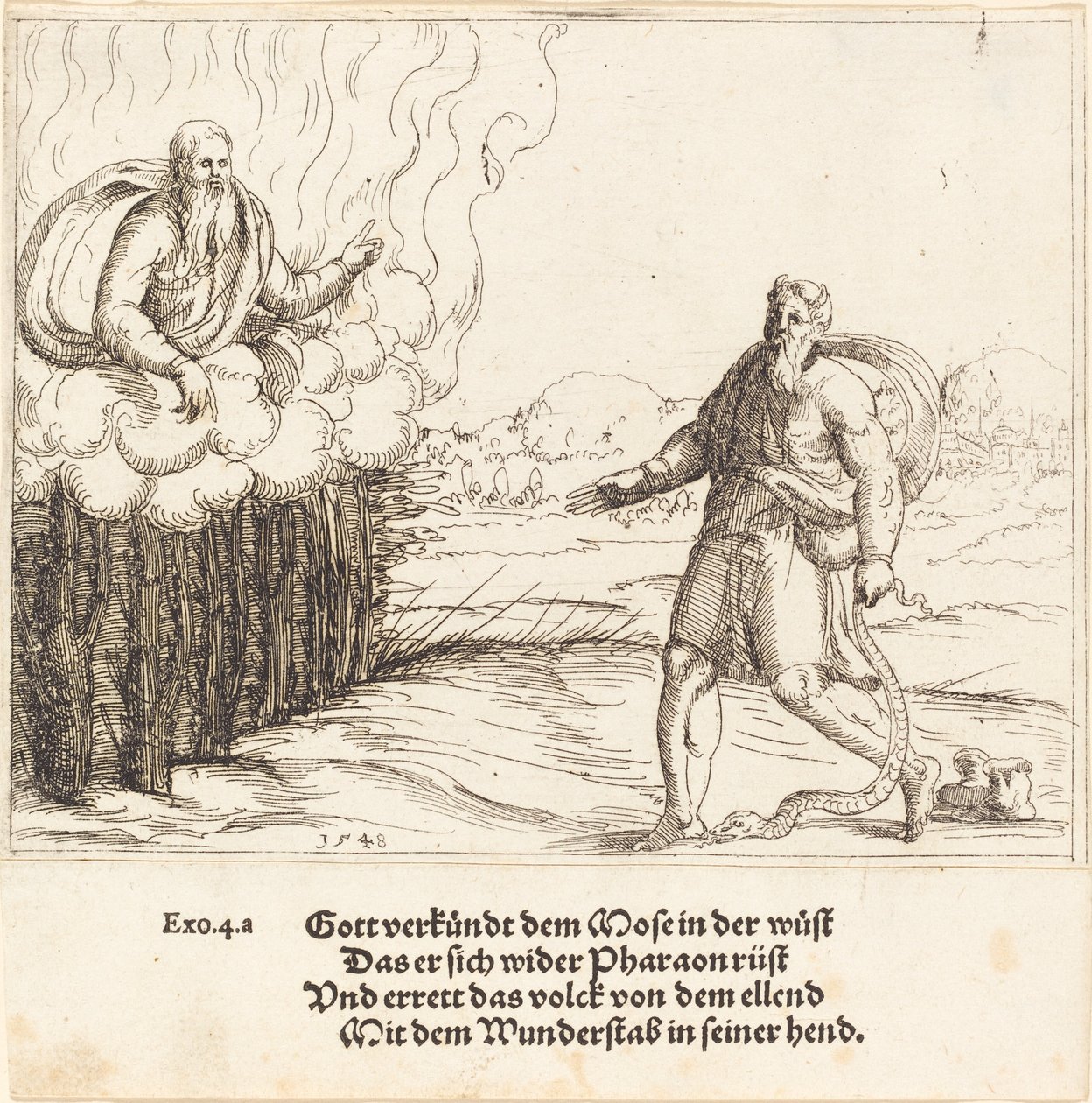 Moses og slangen av Augustin Hirschvogel