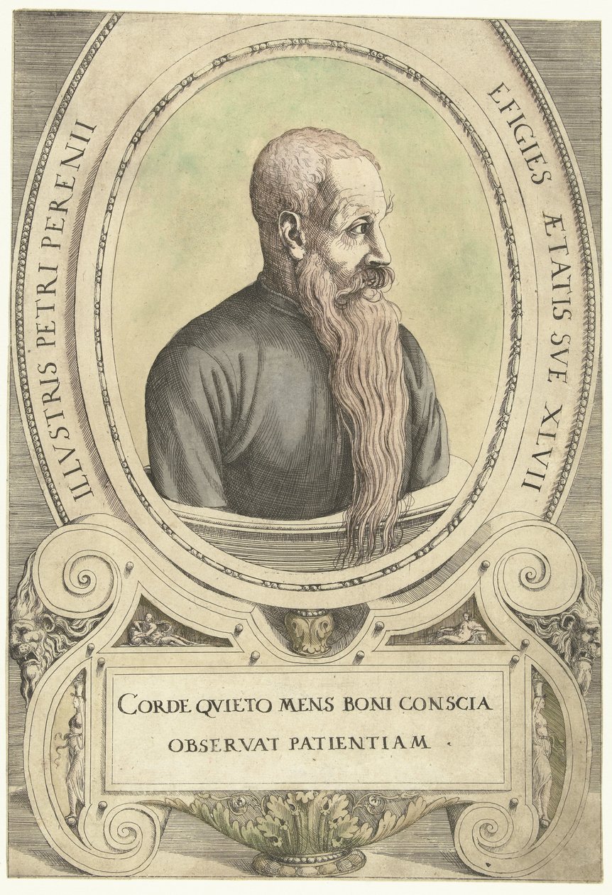 Det er et portrett av Peter Perényi av Augustin Hirschvogel