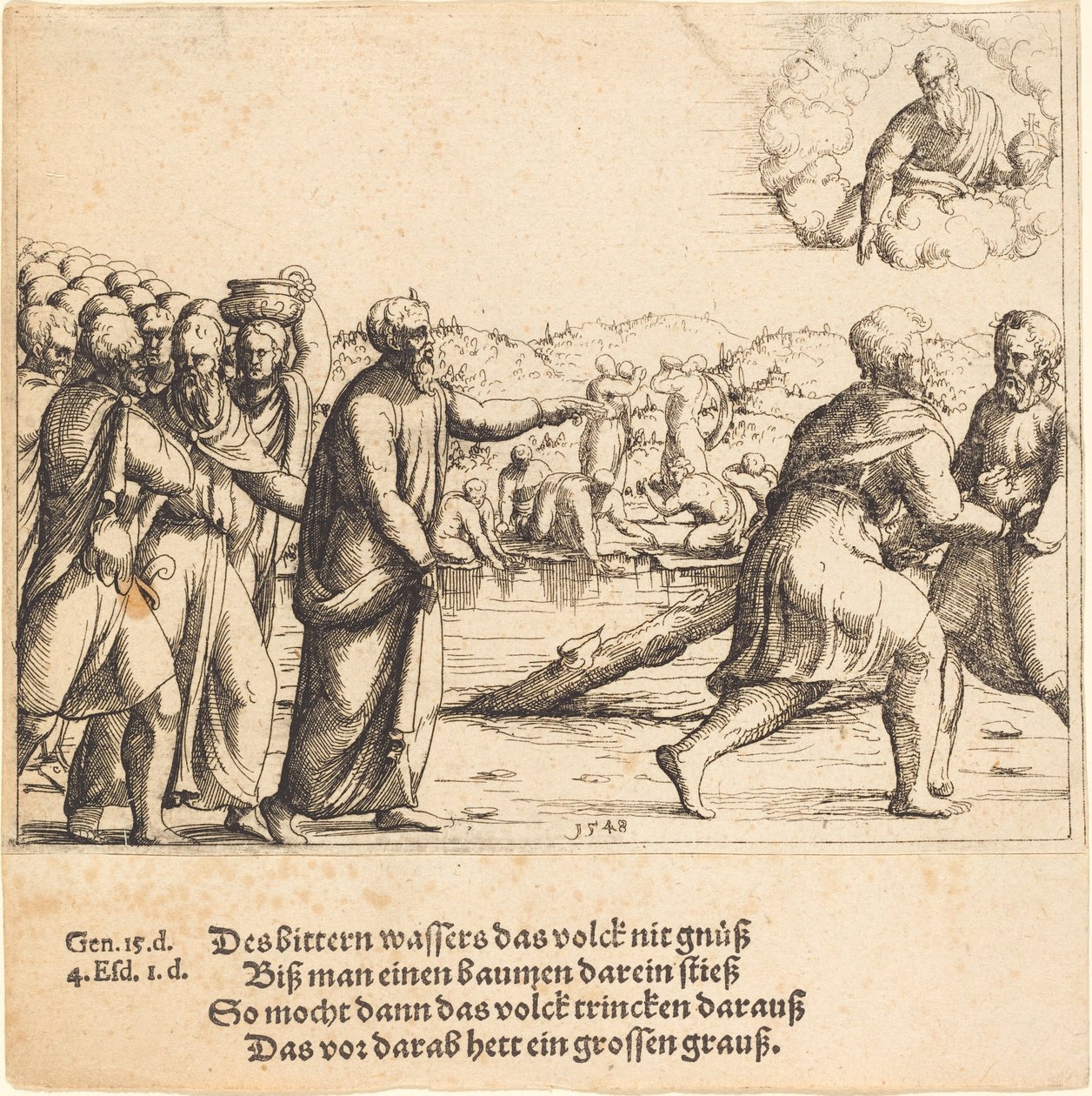 Herren søter Marah-vannet, 1548. av Augustin Hirschvogel