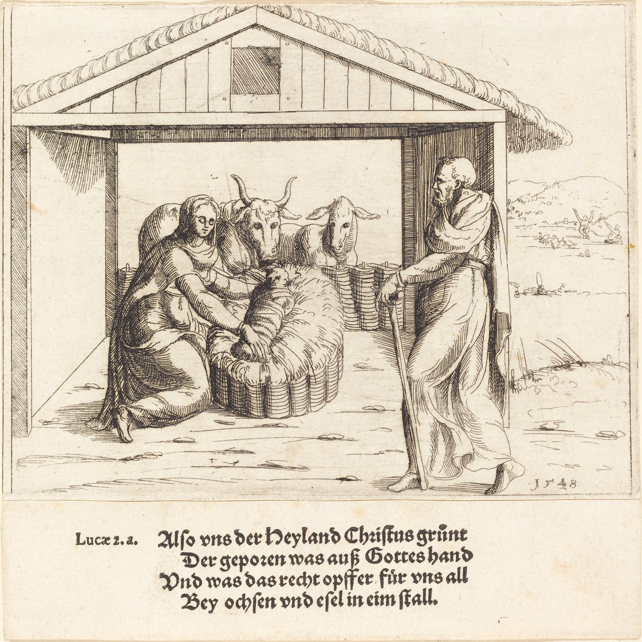 Fødselen, 1548. av Augustin Hirschvogel