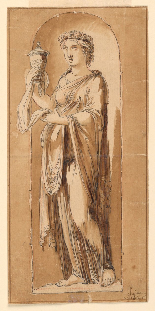 Design for en skulptur i en nisje av Augustin Pajou