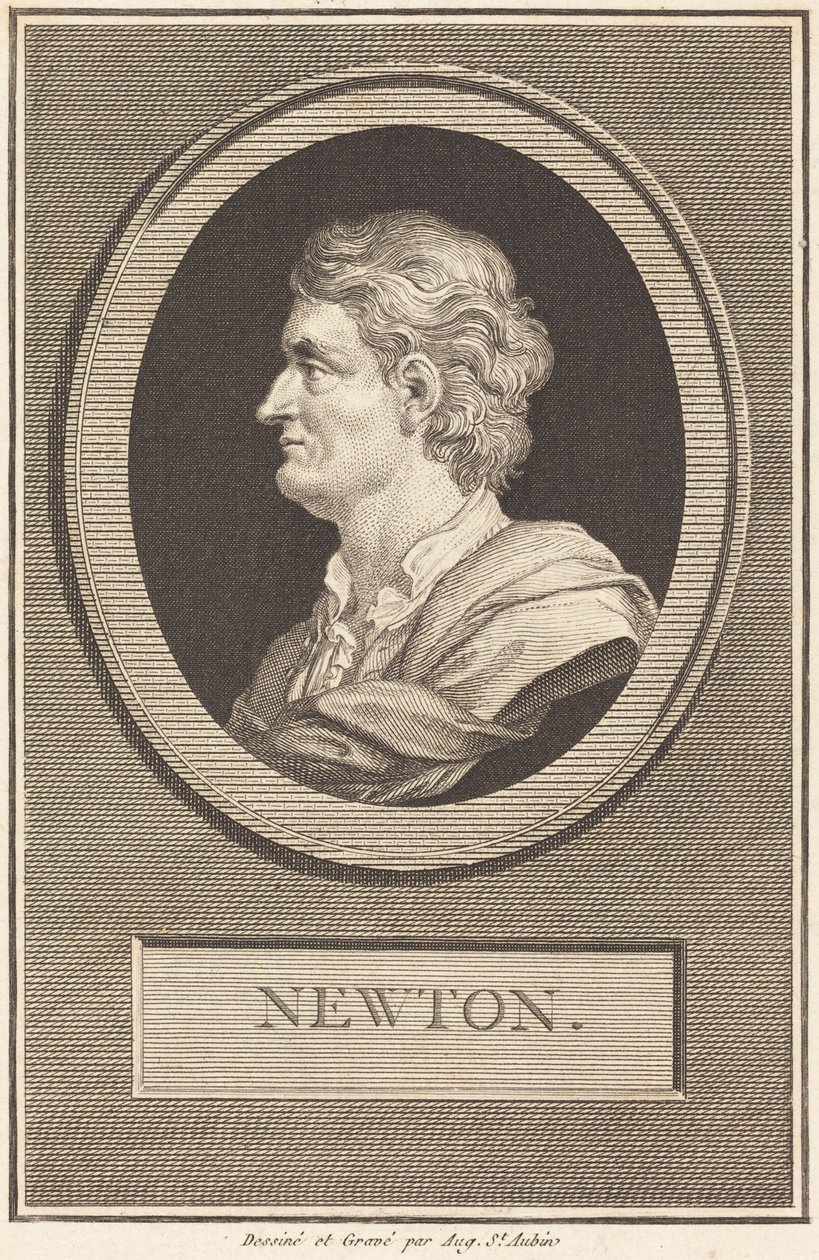 Isaac Newton av Augustin de Saint-Aubin