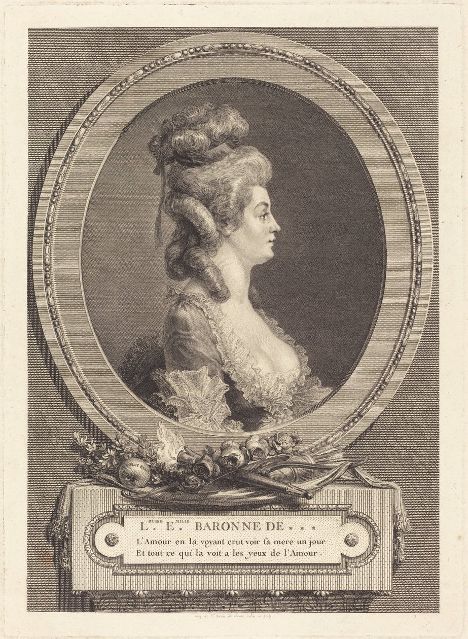 Louise Emilie Baronne de *** av Augustin de Saint-Aubin
