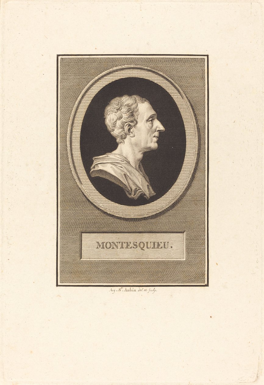 Charles Louis de Secondat Montesquieu av Augustin de Saint Aubin