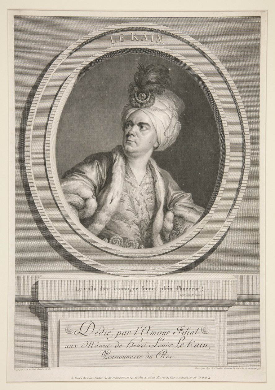 Henri Louis Cain (kalt Le Kain) (1728-1778) av Augustin de Saint Aubin