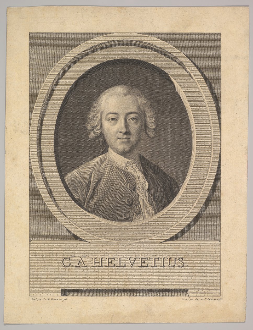 Portrett av Claude Adrien Helvetius 1715-1771, 1772. av Augustin de Saint Aubin