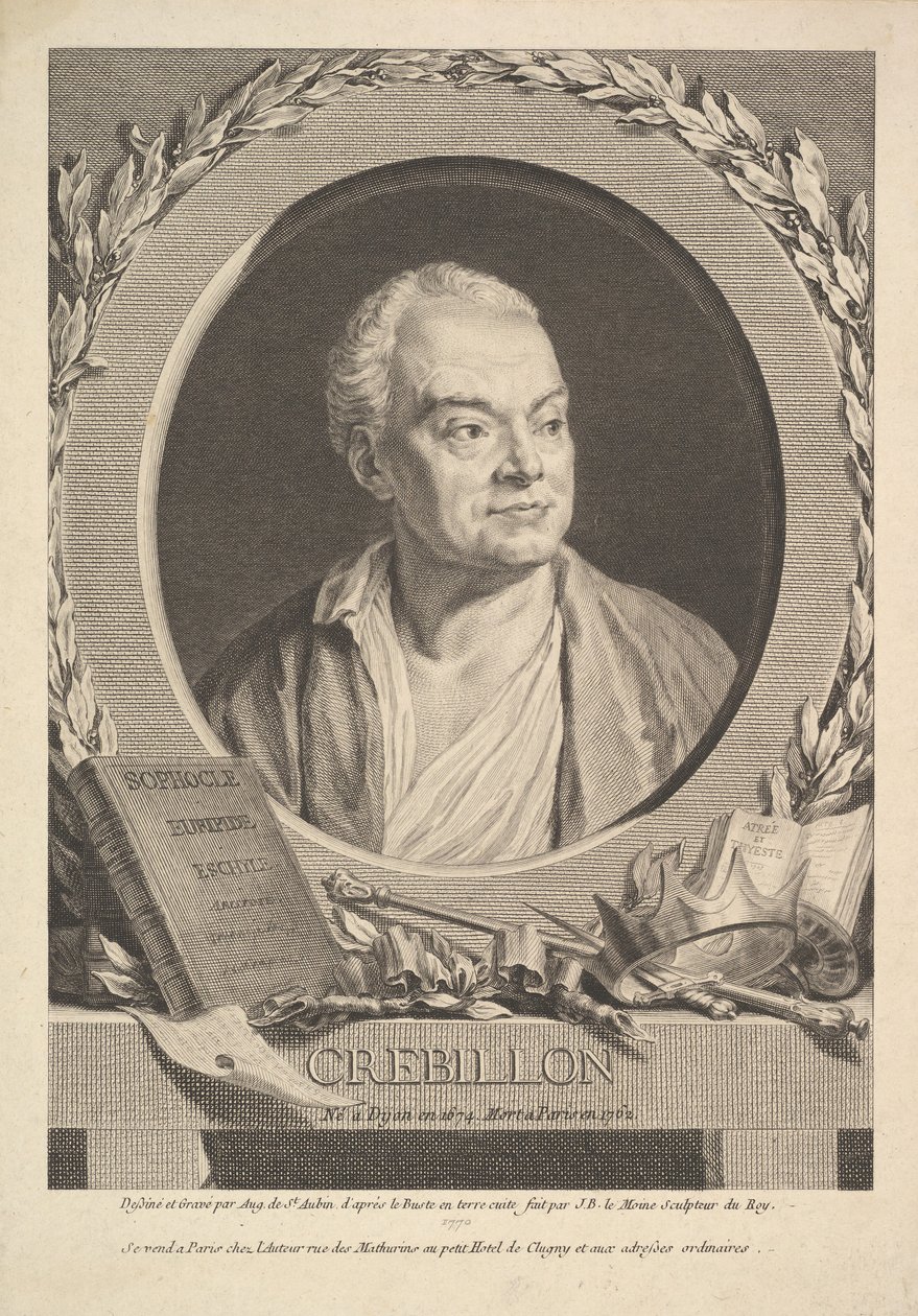 Portrett av Crebillon, 1770. av Augustin de Saint Aubin