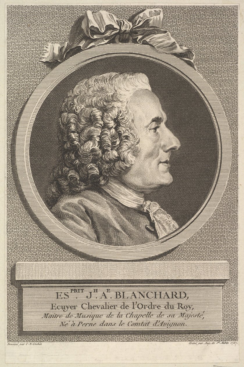 Portrett av Esprit-Joseph-Antoine Blanchard, 1767. av Augustin de Saint Aubin