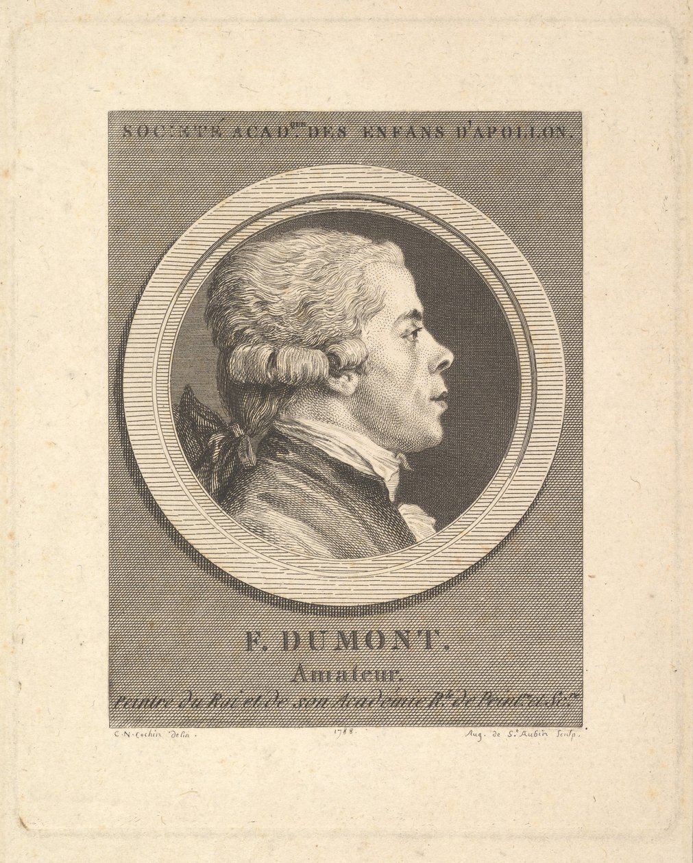 Portrett av Francois Dumont, 1788. av Augustin de Saint Aubin