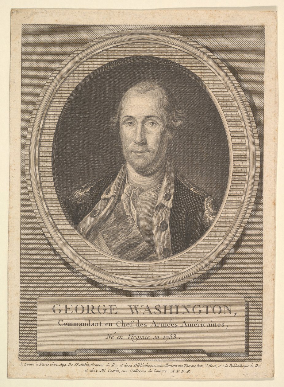 Portrett av George Washington, august 1836. av Augustin de Saint Aubin