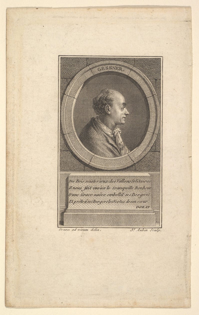Portrett av Gessner, 1775. av Augustin de Saint Aubin
