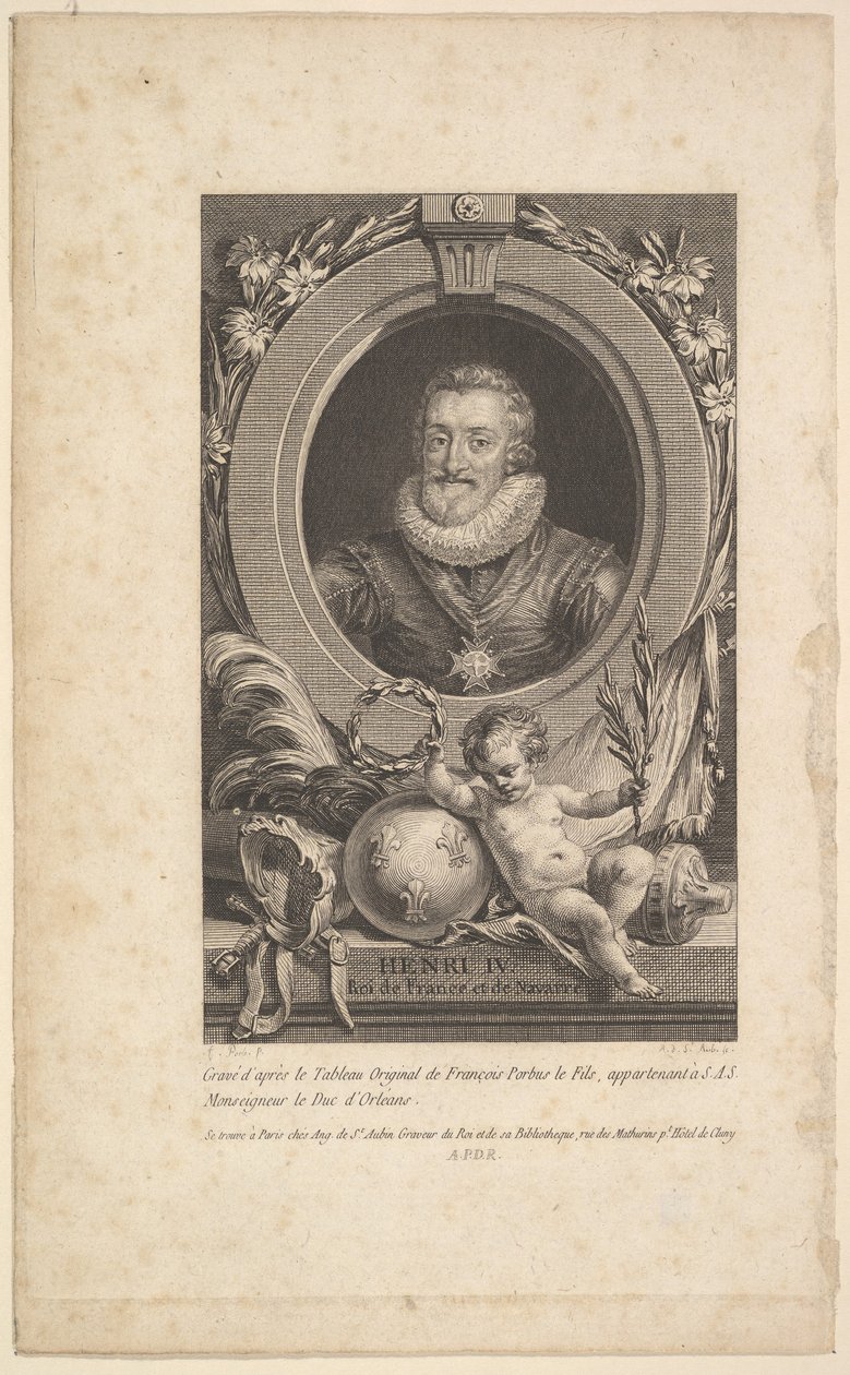 Portrett av Henri IV, 1777. av Augustin de Saint Aubin