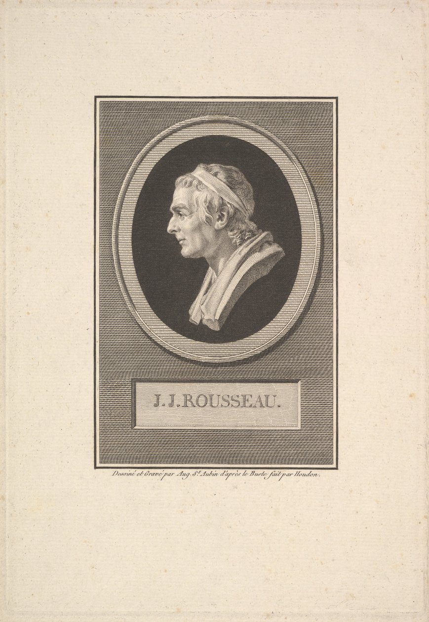 Portrett av J. J. Rousseau, 1801. av Augustin de Saint Aubin