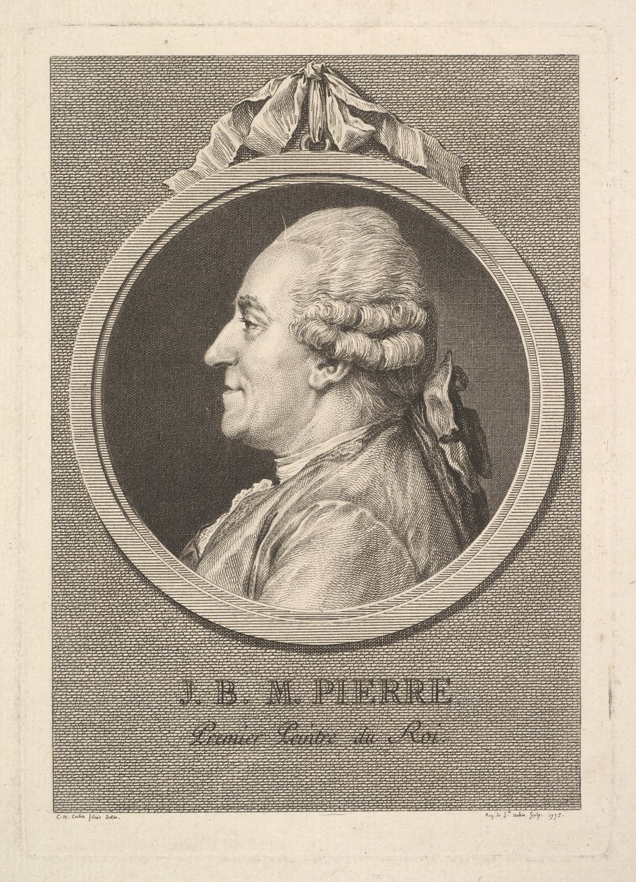 Portrett av Jean-Baptiste-Marie Pierre, 1775. av Augustin de Saint Aubin