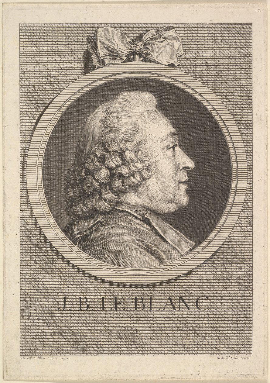 Portrett av Jean-Baptiste Le Blanc, 1750. av Augustin de Saint Aubin