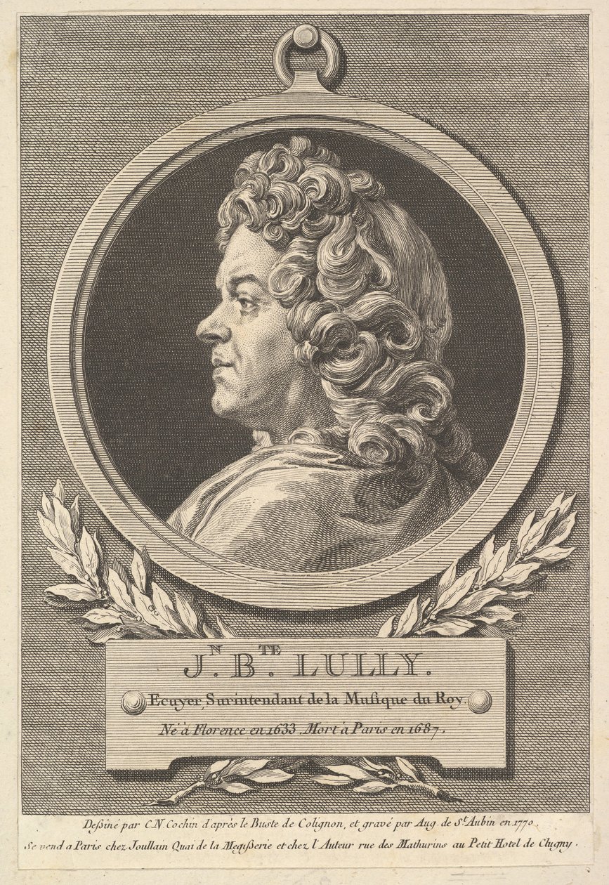 Portrett av Jean-Baptiste Lully, 1770. av Augustin de Saint Aubin