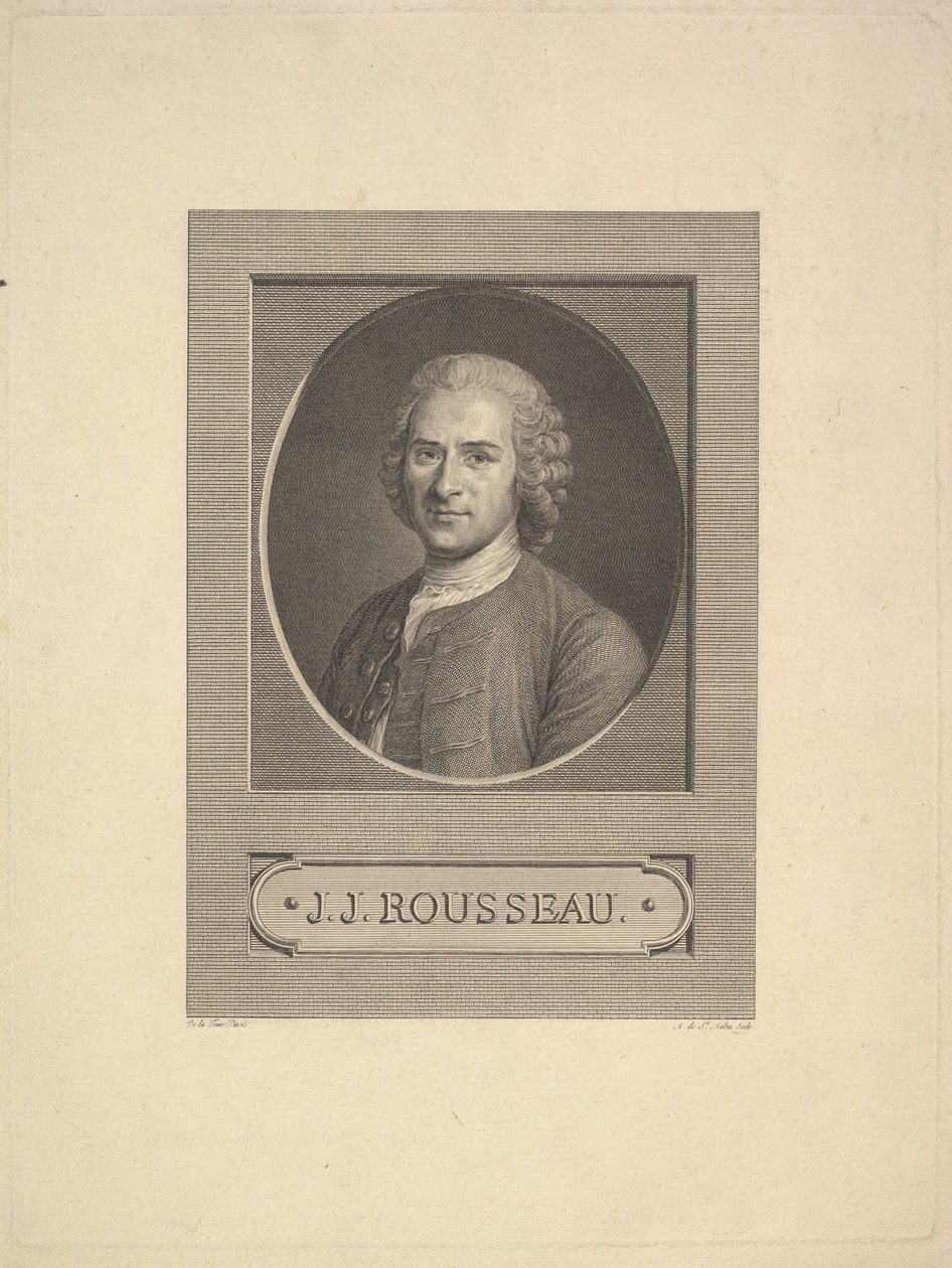 Portrett av Jean-Jacques Rousseau, 1777. av Augustin de Saint Aubin