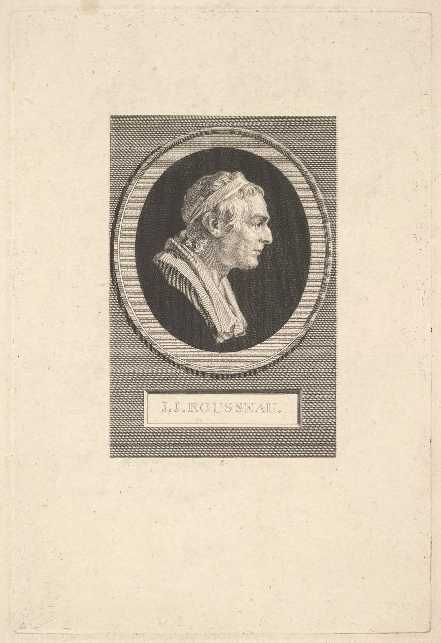 Portrett av Jean-Jacques Rousseau, 1801. av Augustin de Saint Aubin