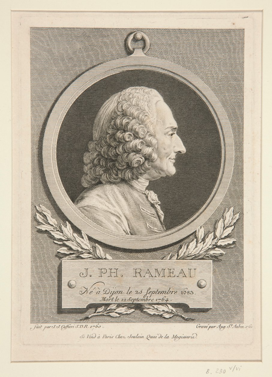 Portrett av Jean-Philippe Rameau av Augustin de Saint Aubin