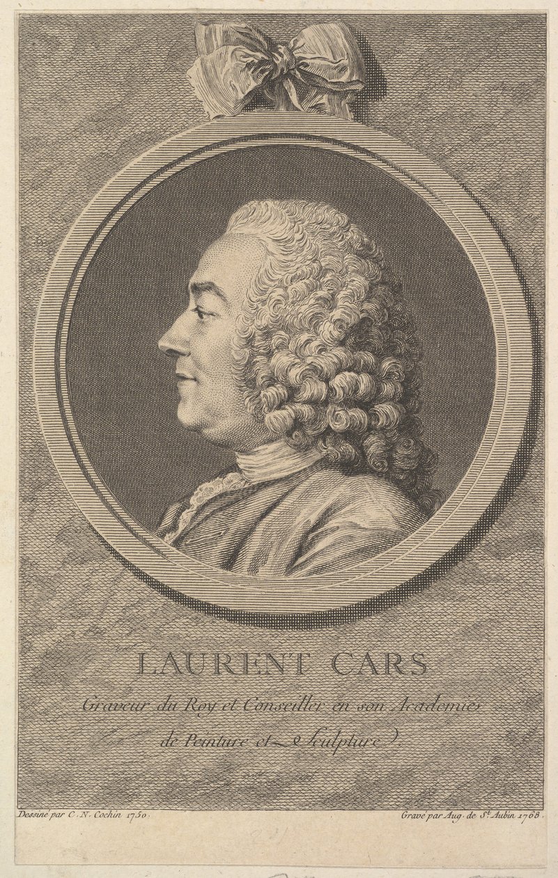 Portrett av Laurent Cars, 1768. av Augustin de Saint Aubin