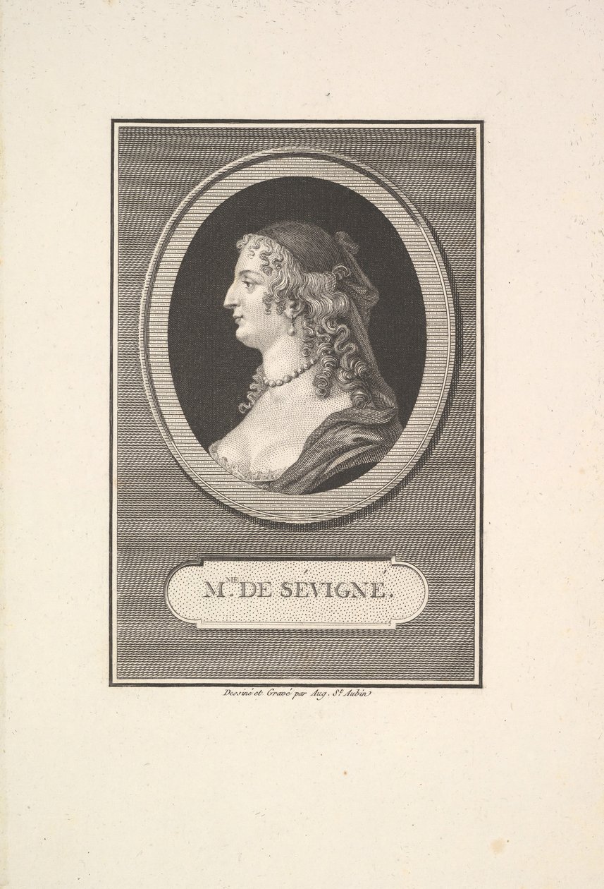 Portrett av Marie de Rabutin, Mise de Sévigné, 1802. av Augustin de Saint Aubin