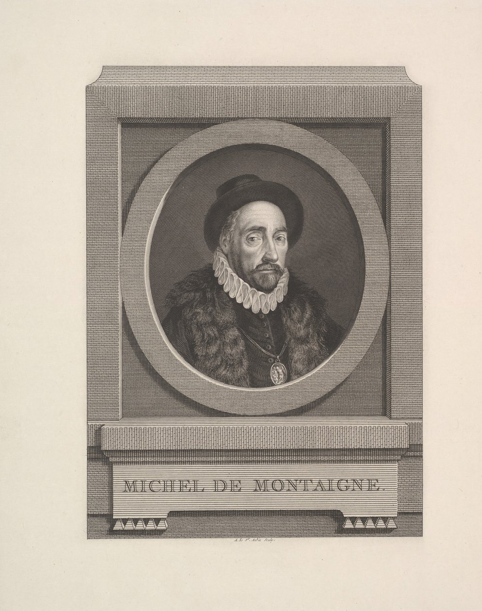 Portrett av Michel de Montaigne, 1774. av Augustin de Saint Aubin