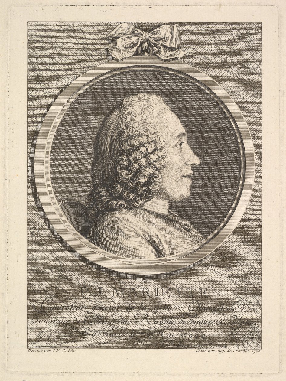 Portrett av Pierre-Jean Mariette, 1765. av Augustin de Saint Aubin