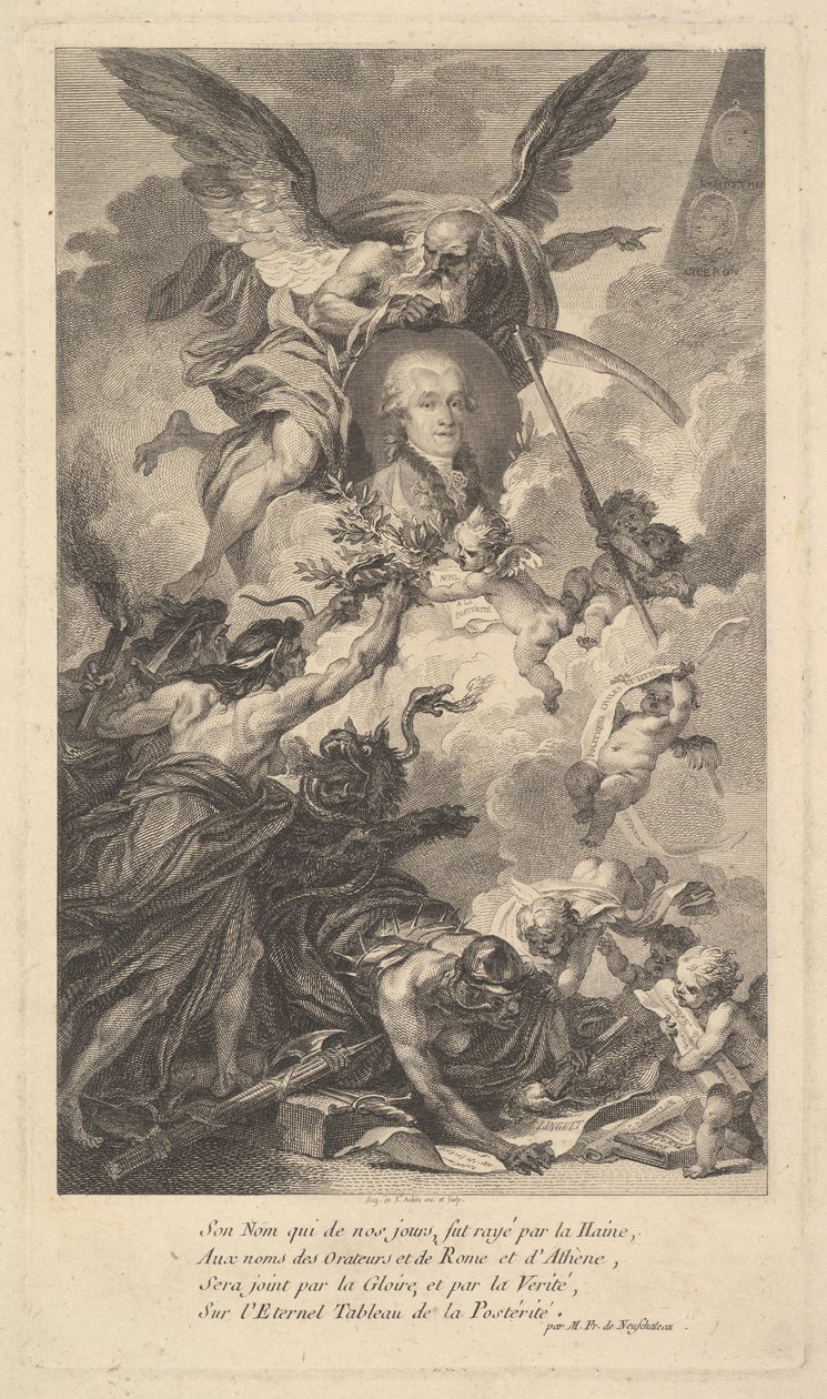 Portrett av Simon-Nicolas-Henri Linguet, 1780. av Augustin de Saint Aubin