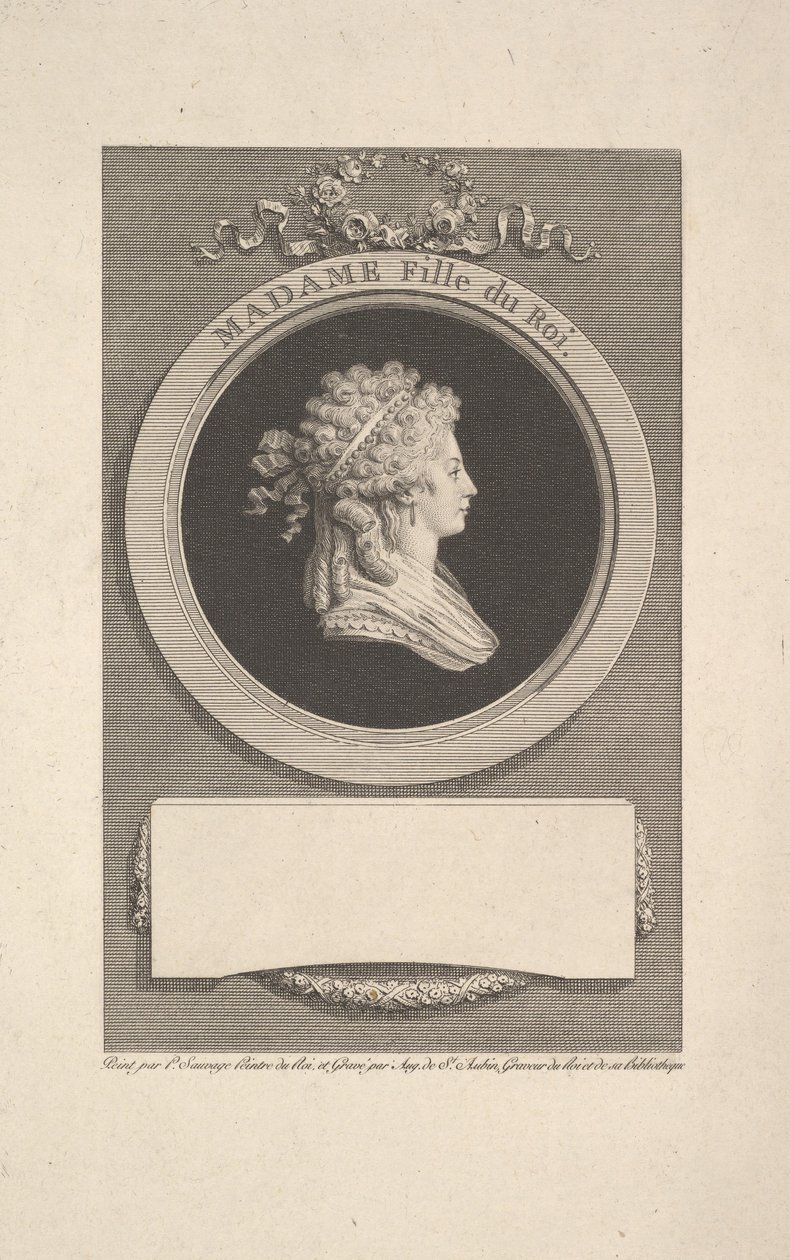 Portrett av Hennes Kongelige Høyhet Madame, hertuginne av Angoulême, datter av Louis XVI og Mar..., 1791. av Augustin de Saint Aubin