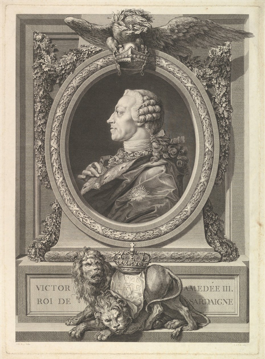 Portrett av Victor Amadeus III, konge av Sardinia, 1777. av Augustin de Saint Aubin