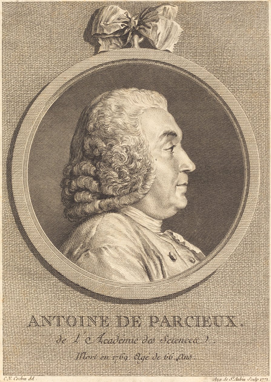 Antoine DeParcieux av Augustin de Saint Aubin after Charles Nicolas Cochin I