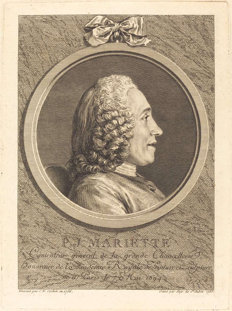 Pierre-Jean Mariette av Augustin de Saint Aubin after Charles Nicolas Cochin II