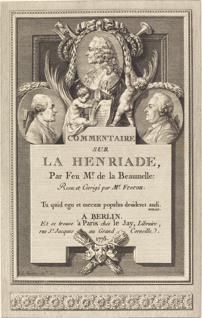 Kommentar til Henriaden av Augustin de Saint Aubin after Clément Pierre Marillier