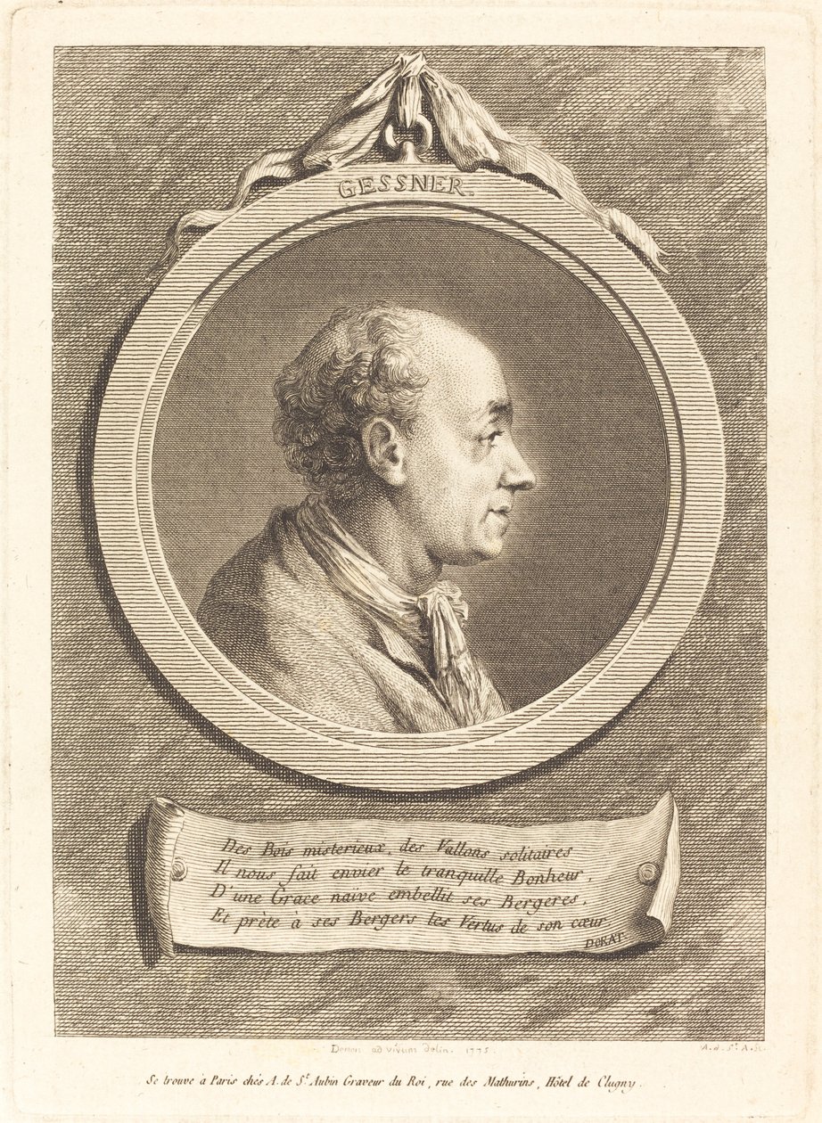 Solomon Gessner av Augustin de Saint Aubin after Vivant Denon