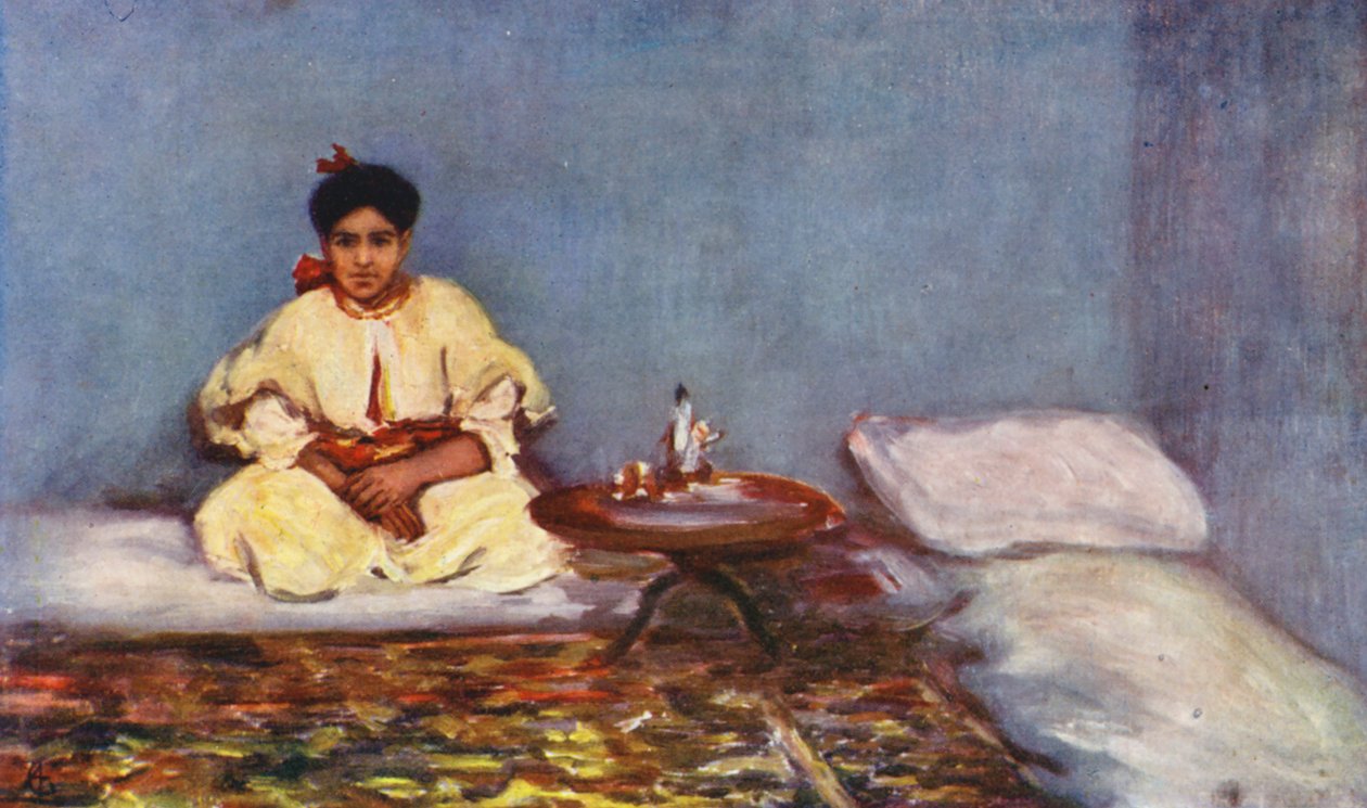 I det jødiske kvarteret i Tanger (fargelitografi) av Augustine Fitzgerald