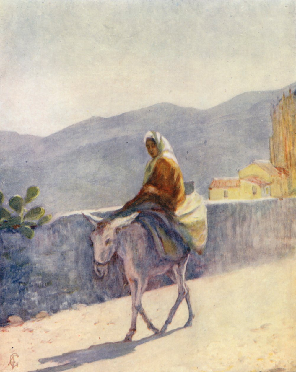 På hovedveien, Ronda (fargelitografi) av Augustine Fitzgerald